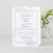 Abzweigung Pale Lilac Watercolor Pewter Willow Save The Date (Stehend Vorderseite)