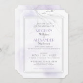 Abzweigung Pale Lilac Watercolor Pewter Willow Save The Date (Vorne/Hinten)