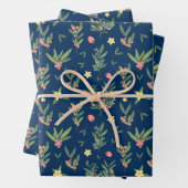 Abzweigung Preußischer Blaue, Grüne und Lachseroli Geschenkpapier Set (Beispiel)