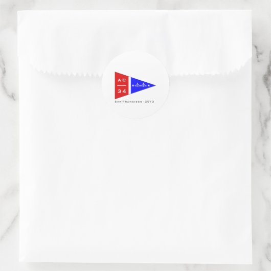 AC34 Burgee Print Runder Aufkleber (Tasche)