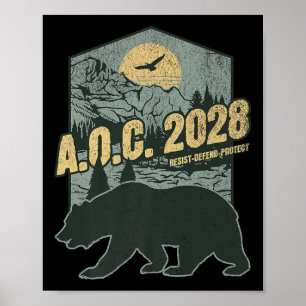 AC 2028 für Präsident Resist Bear Alexandria Ocas Poster