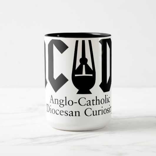 AC/DC mit Koffein Zweifarbige Tasse (Mittel)