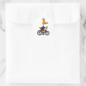 AC- Duck Riding Bicycle Cartoon Runder Aufkleber (Tasche)