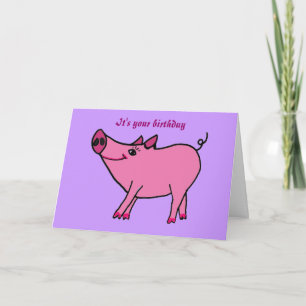 AC- Happy Birthday Pig Greeting Card Karte