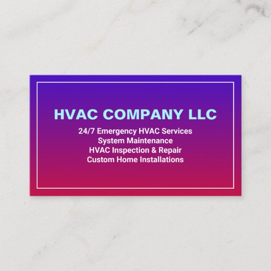 (AC-Heizung, HV Cool) Moderne Berufliche HVK Visitenkarte (Vorderseite)