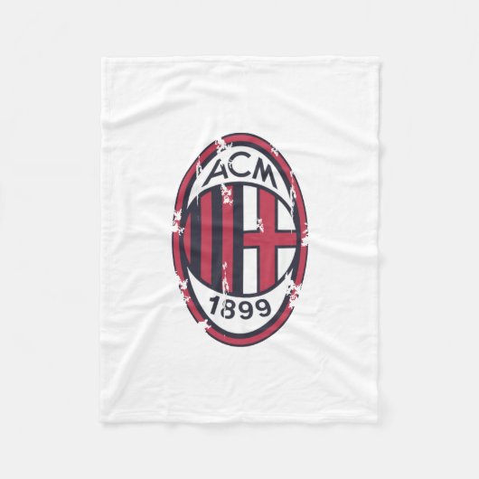 Ac Milan Retro Logo Fleecedecke (Vorderseite)