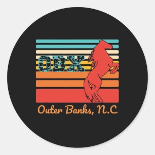 AC Obx Retro Corolla Beach Urlaub Außenbänke Wi Runder Aufkleber