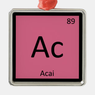 AC - Periodisches Tabellensymbol der Acai Berry Ch Silbernes Ornament