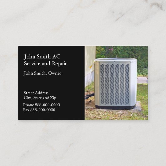 AC Service and Repair Business Card Visitenkarte (Vorderseite)