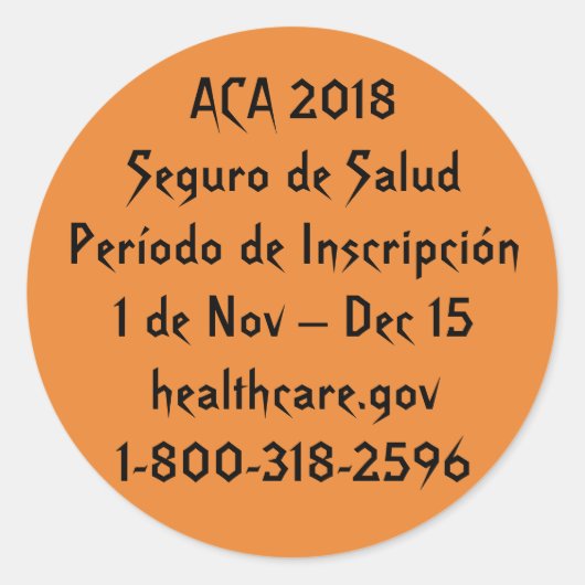 ACA Período de Inscripción - Horror de Halloween Runder Aufkleber (Vorderseite)