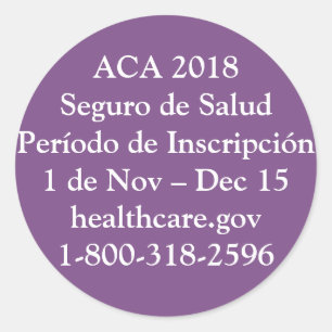 ACA Período de Inscripción - Jet Privado Púrpura Runder Aufkleber