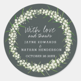 Acacia Creme Blume Aquarellkunst Vielen Dank Runder Aufkleber