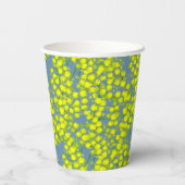 Acacia gelben Wattle on Blue Art Hochzeit Pappbecher (Rückseite)