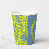 Acacia gelben Wattle on Blue Art Hochzeit Pappbecher (Rechts)