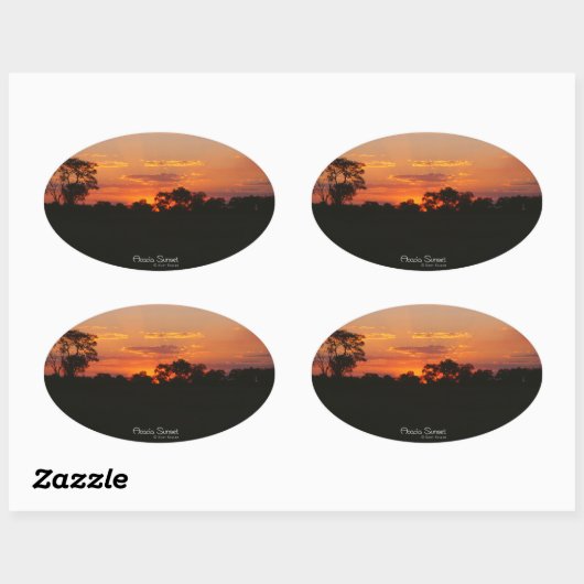 Acacia Sunset Oval Stickers (Blatt)