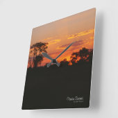 Acacia Sunset Quadratische Wanduhr (Winkel)