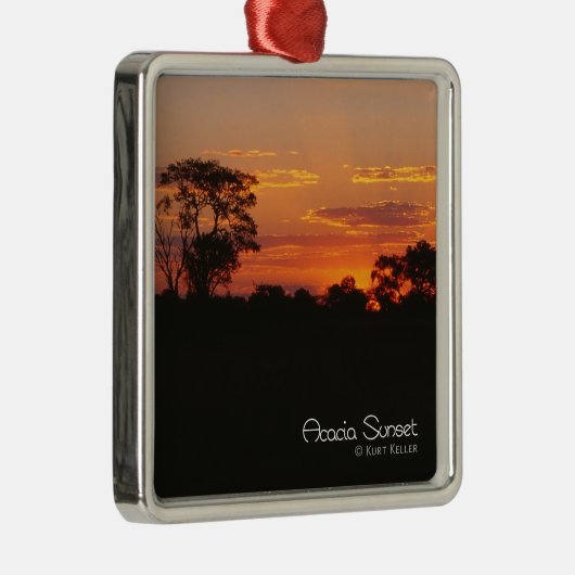 Acacia Sunset Silbernes Ornament (Rechts)