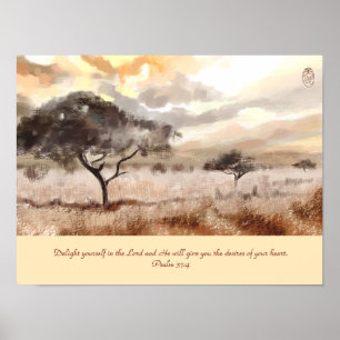 Acacia Trees Custom Poster mit Bible Verse