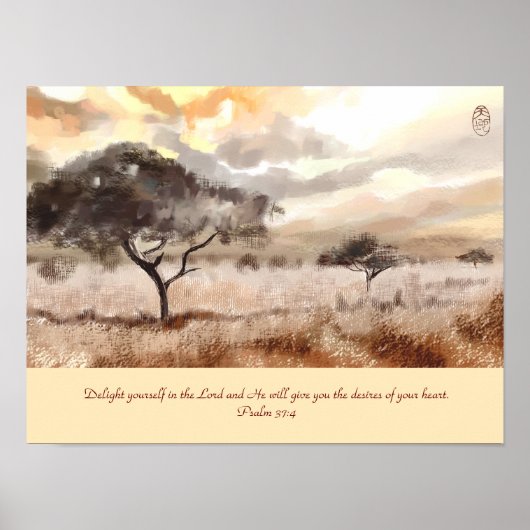 Acacia Trees Custom Poster mit Bible Verse (Vorne)