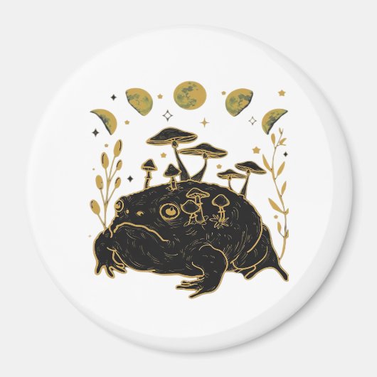 Academia Moon Witchy Goblincore Aesthetic Frog Cla Magnet (Vorne)