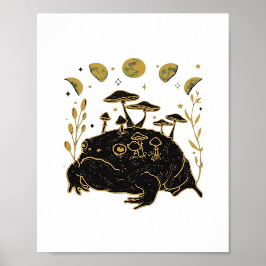 Academia Moon Witchy Goblincore Aesthetic Frog Cla Poster (Vorne)