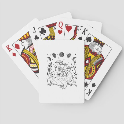 Academia Moon Witchy Goblincore Aesthetic Frog Spielkarten (Rückseite)