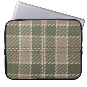 Academia Taupe und Green Tartan Laptopschutzhülle