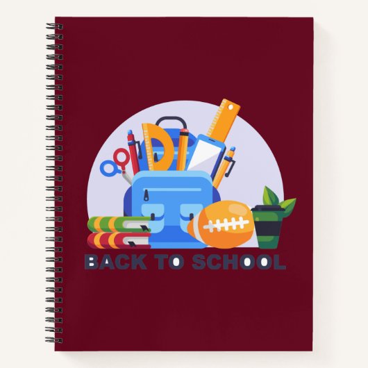 Academic Essentials Burgundy Notebook Notizblock (Vorderseite)