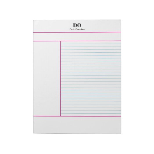 Academic School Monogram Name Lecture Notepad Notizblock (Rotiert)