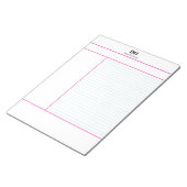 Academic School Monogram Name Lecture Notepad Notizblock (angewinkelt)