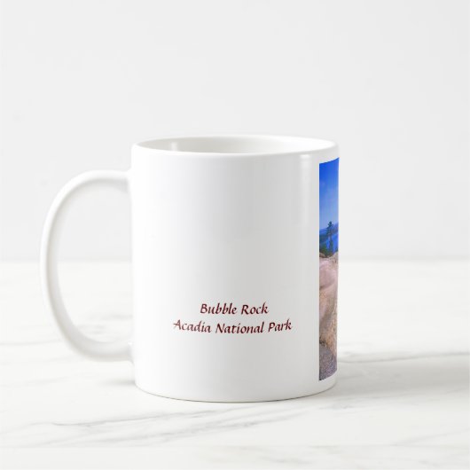 Acadia-Blasen-Felsen Kaffeetasse (Links)