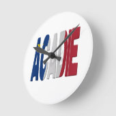Acadia flag runde wanduhr (Winkel)