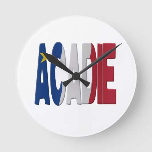 Acadia flag runde wanduhr (Vorderseite)