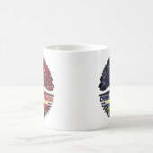 Acadia Frankreich Tree Roots Flag Kaffeetasse (Mittel)