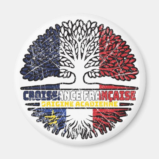 Acadia Frankreich Tree Roots Flag Magnet (Vorne)