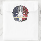 Acadia Frankreich Tree Roots Flag Runder Aufkleber (Tasche)