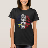 Acadia Frankreich Tree Roots Flag T-Shirt (Vorderseite)