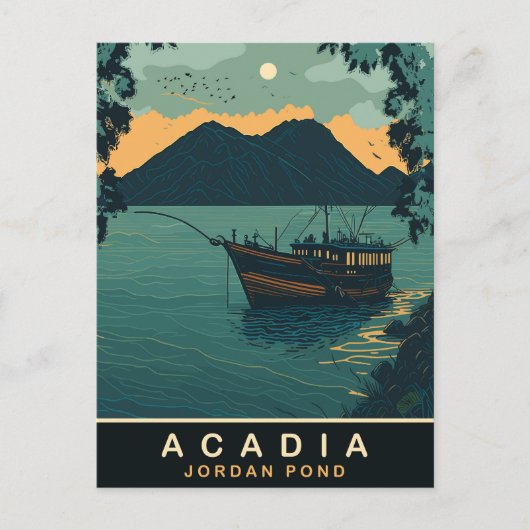 Acadia, Jordan Pond, Reisen Postkarte (Vorderseite)