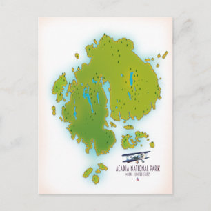 Acadia, Maine Nationalpark Karte Reise Karte.