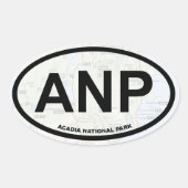 Acadia Map Aufkleber (schwarzer Text) (Vorderseite)