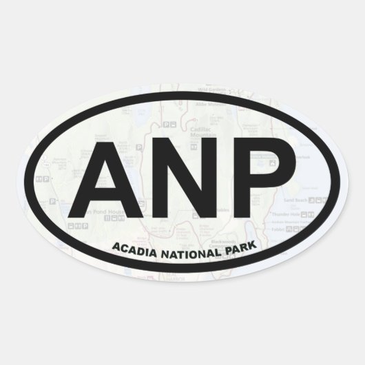 Acadia Map Aufkleber (schwarzer Text) (Vorderseite)