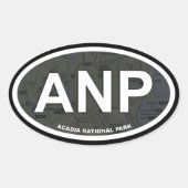 Acadia Map Aufkleber (weißer Text) (Vorderseite)