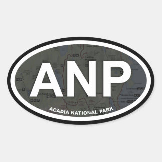 Acadia Map Aufkleber (weißer Text)