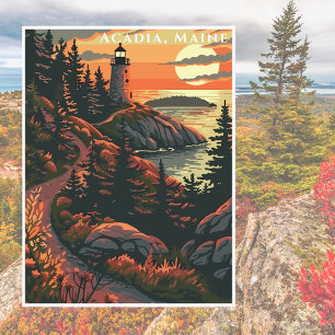 Acadia National Park Amerika Vintage Reise Postkarte