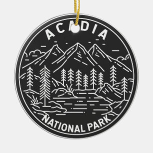Acadia National Park Bar Harbor Monoline Keramik Ornament