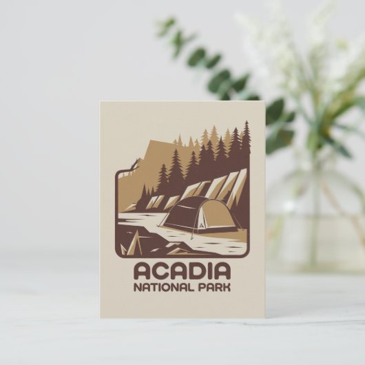 Acadia National Park Camping Adventure Postkarte (Stehend Vorderseite)