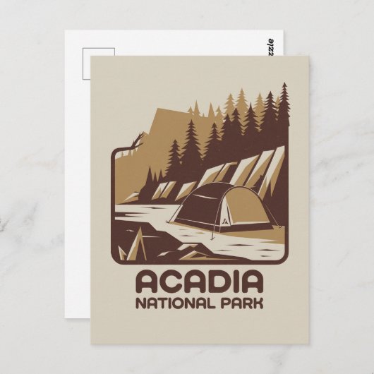 Acadia National Park Camping Adventure Postkarte (Vorne/Hinten)