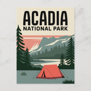 Acadia National Park Camping Vintage Postkarte