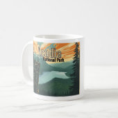 Acadia National Park Illustration Retro Kaffeetasse (Vorderseite Links)