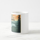 Acadia National Park Illustration Retro Kaffeetasse (Mittel)